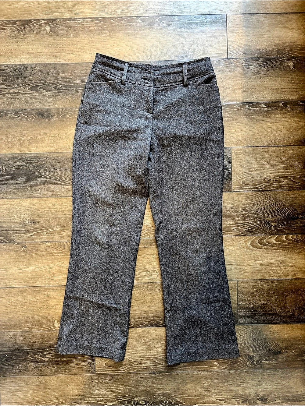 Trendy Stretch Straight Leg Pants Brown Straight Leg Pants